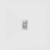 Mexen Hugo brodzik kwadratowy SMC 100 x 100 cm, biały, maskownica inox - 42101010-X