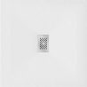 Mexen Hugo plato de ducha cuadrado SMC 100 x 100 cm, blanco, tapa inox - 42101010-X