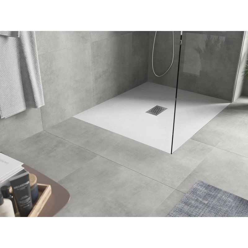 Mexen Hugo rectangular shower tray SMC 120 x 100 cm, white, inox cover - 42101012-X