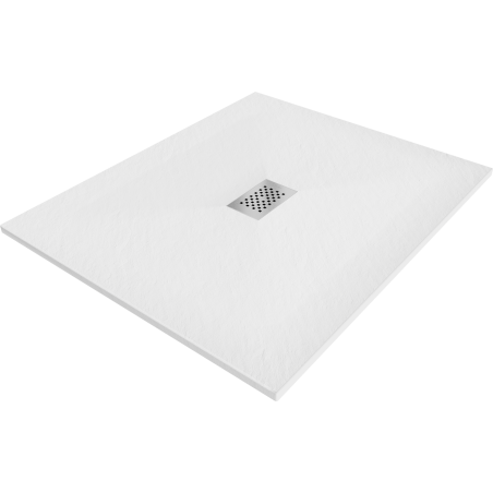 Mexen Hugo brodzik prostokątny SMC 110 x 100 cm, biały, maskownica inox - 42101011-X