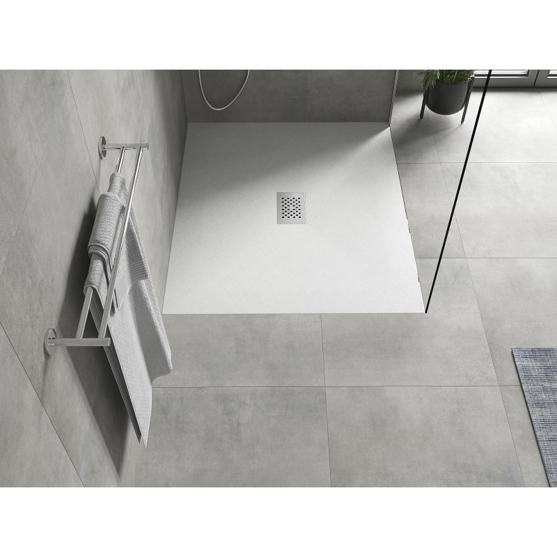Mexen Hugo rectangular shower tray SMC 130 x 100 cm, white, inox cover - 42101013-X