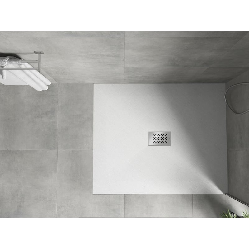 Mexen Hugo receveur de douche rectangulaire SMC 120 x 100 cm, blanc, cache inox - 42101012-X