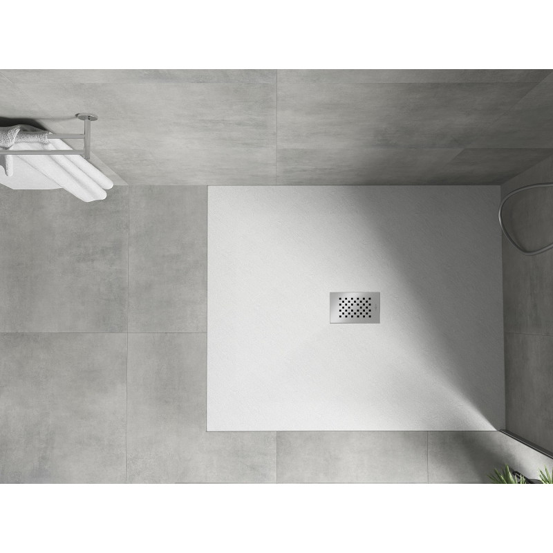 Mexen Hugo rectangular shower tray SMC 130 x 100 cm, white, inox cover - 42101013-X