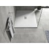 Mexen Hugo rechteckige Duschwanne SMC 140 x 100 cm, weiß, Abdeckung inox - 42101014-X