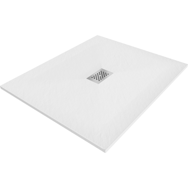 Mexen Hugo rectangular shower tray SMC 130 x 100 cm, white, inox cover - 42101013-X