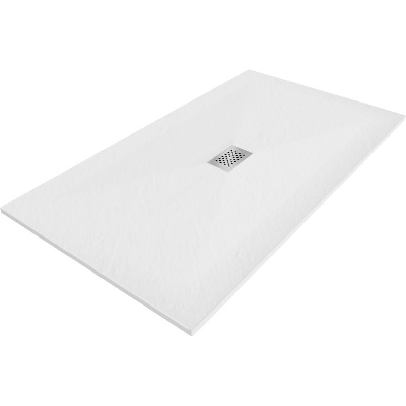 Mexen Hugo rectangular SMC shower tray 150 x 100 cm, white, inox cover - 42101015-X