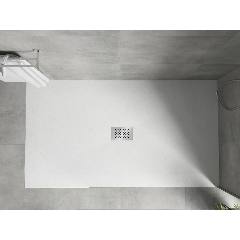 Mexen Hugo piatto doccia rettangolare SMC 160 x 100 cm, bianco, copertura inox - 42101016-X