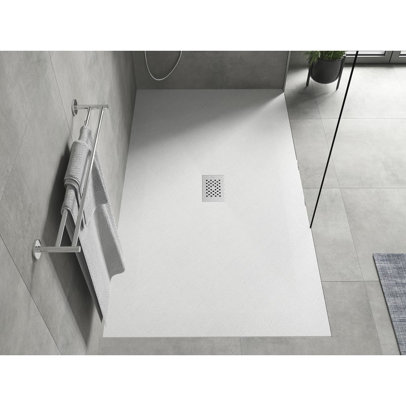 Mexen Hugo brodzik prostokątny SMC 170 x 100 cm, biały, maskownica inox - 42101017-X