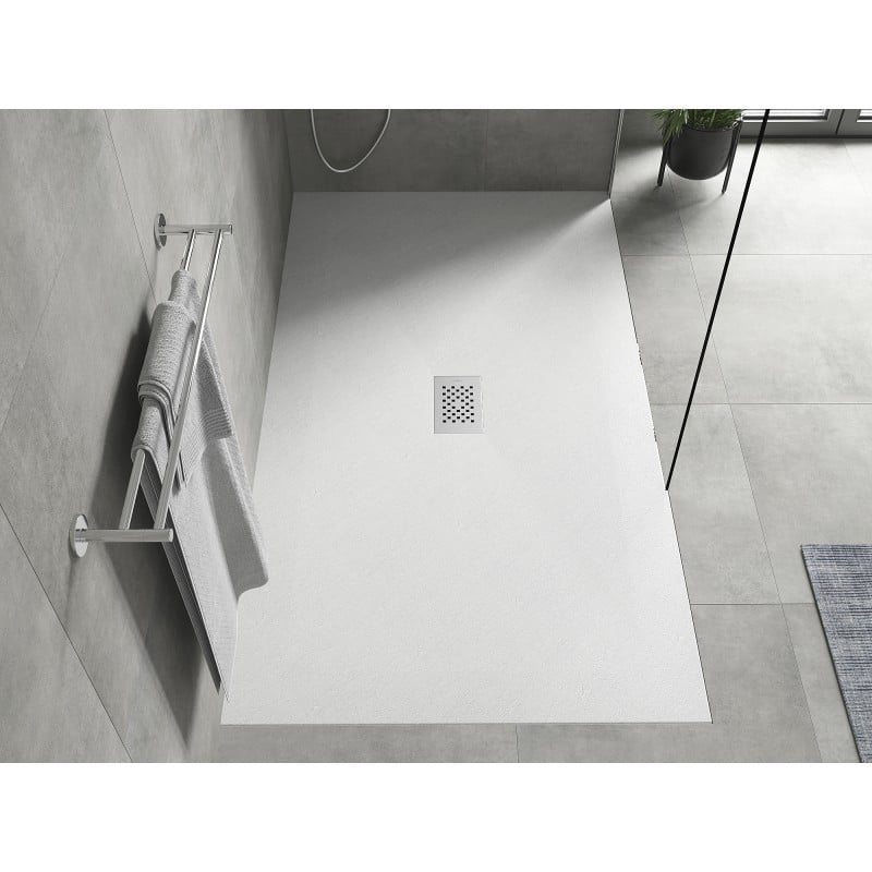 Mexen Hugo rectangular SMC shower tray 170 x 100 cm, white, inox cover - 42101017-X