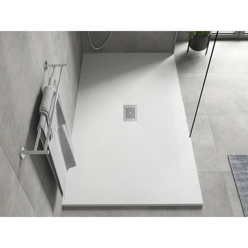 Mexen Hugo pravokutna tuš kada SMC 180 x 100 cm, bijela, maska inox - 42101018-X
