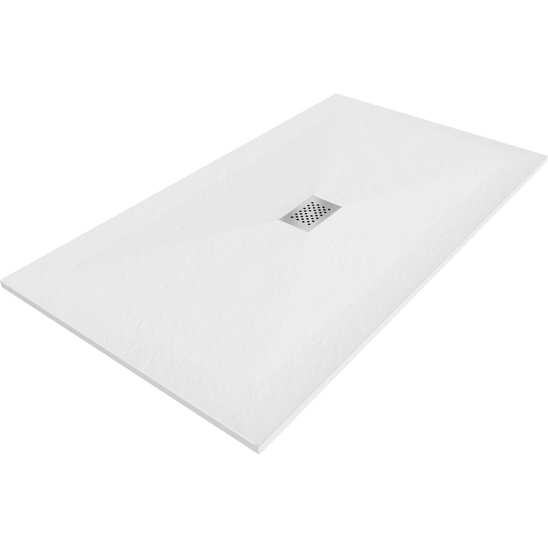 Mexen Hugo pravokutna tuš kada SMC 180 x 100 cm, bijela, maska inox - 42101018-X