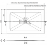 Mexen Hugo pravokutna tuš kada SMC 180 x 100 cm, bijela, maska inox - 42101018-X