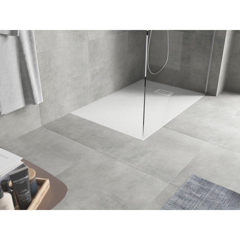 Mexen Hugo plato de ducha rectangular SMC 130 x 70 cm, blanco, cubierta blanca - 42107013-W