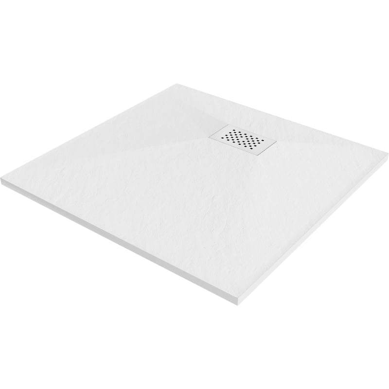 Mexen Hugo quadratische Duschwanne SMC 80 x 80 cm, weiß, weiße Abdeckung - 42108080-W