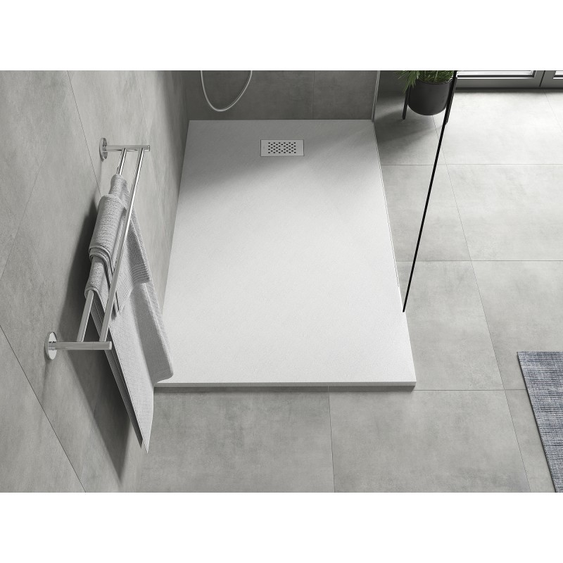Mexen Hugo brodzik prostokątny SMC 140 x 80 cm, biały, maskownica biała - 42108014-W