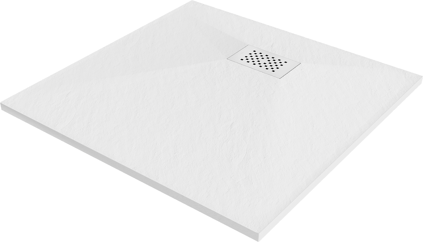 Mexen Hugo brodzik kwadratowy SMC 90 x 90 cm, biały, maskownica biała - 42109090-W