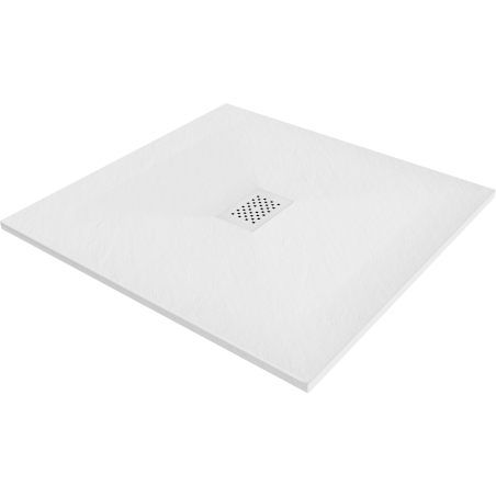 Mexen Hugo brodzik kwadratowy SMC 100 x 100 cm, biały, maskownica biała - 42101010-W