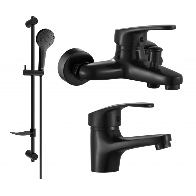 Mexen Erica DF05 bath set, black - 746403DF05-70