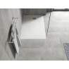 Mexen Hugo rectangular SMC shower tray 100 x 70 cm, white, gold cover - 42107010-G