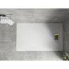 Mexen Hugo rectangular SMC shower tray 140 x 70 cm, white, gold cover - 42107014-G