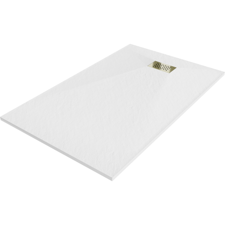 Receveur de douche rectangulaire Mexen Hugo SMC 140 x 70 cm, blanc, cache doré - 42107014-G