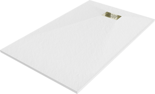 Bac à douche rectangulaire Mexen Hugo SMC 160 x 70 cm, blanc, cache doré - 42107016-G