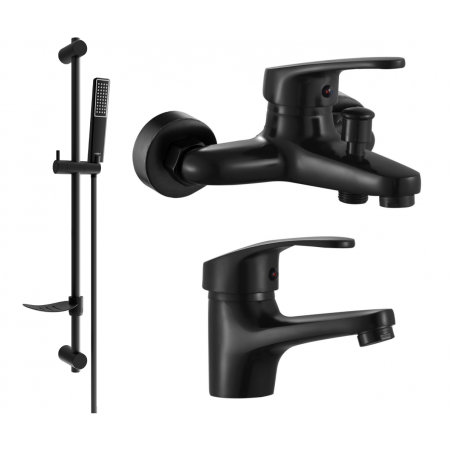 Mexen Erica DF72 Badewannenset, schwarz - 746403DF72-70