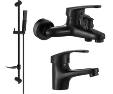 Mexen Erica DF72 Badewannenset, schwarz - 746403DF72-70