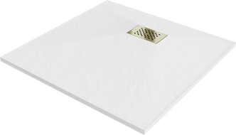 Mexen Hugo receveur de douche carré SMC 80 x 80 cm, blanc, cache or - 42108080-G