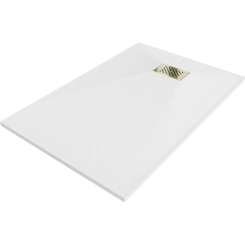 Mexen Hugo ristkülikukujuline dušialus SMC 100 x 80 cm, valge, kuldne kate - 42108010-G