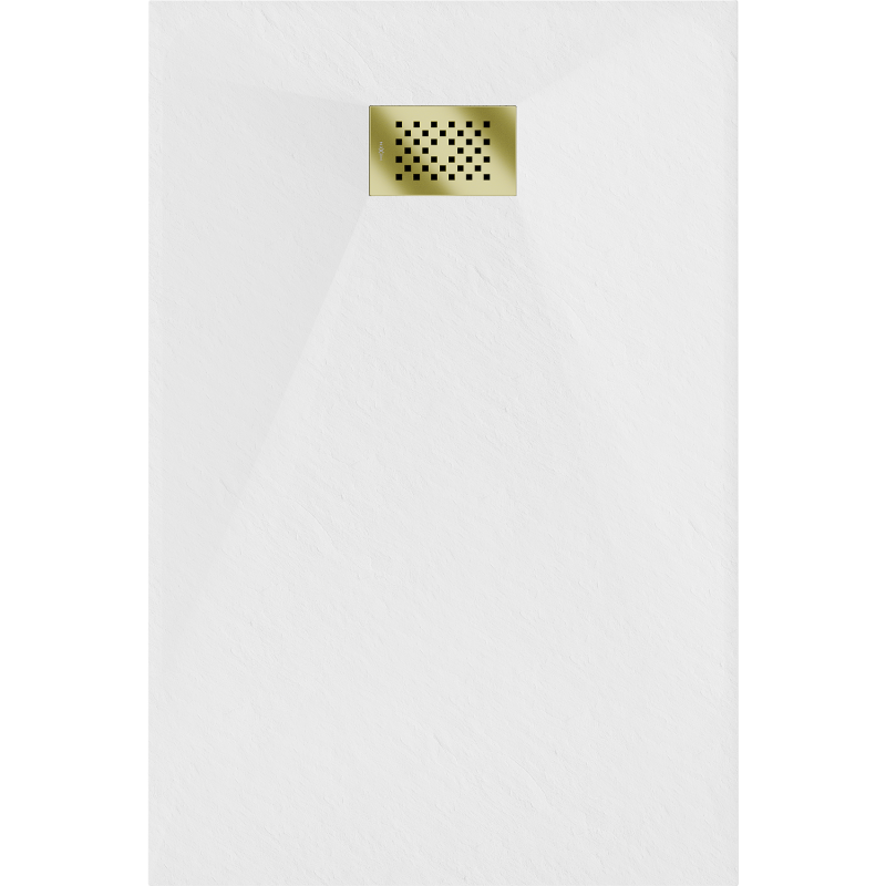 Mexen Hugo rectangular shower tray SMC 110 x 80 cm, white, gold cover - 42108011-G
