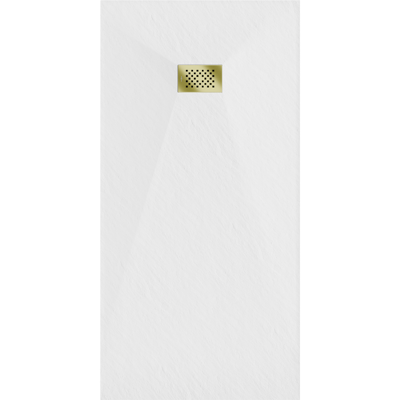 Mexen Hugo brodzik prostokątny SMC 170 x 80 cm, biały, maskownica złota - 42108017-G