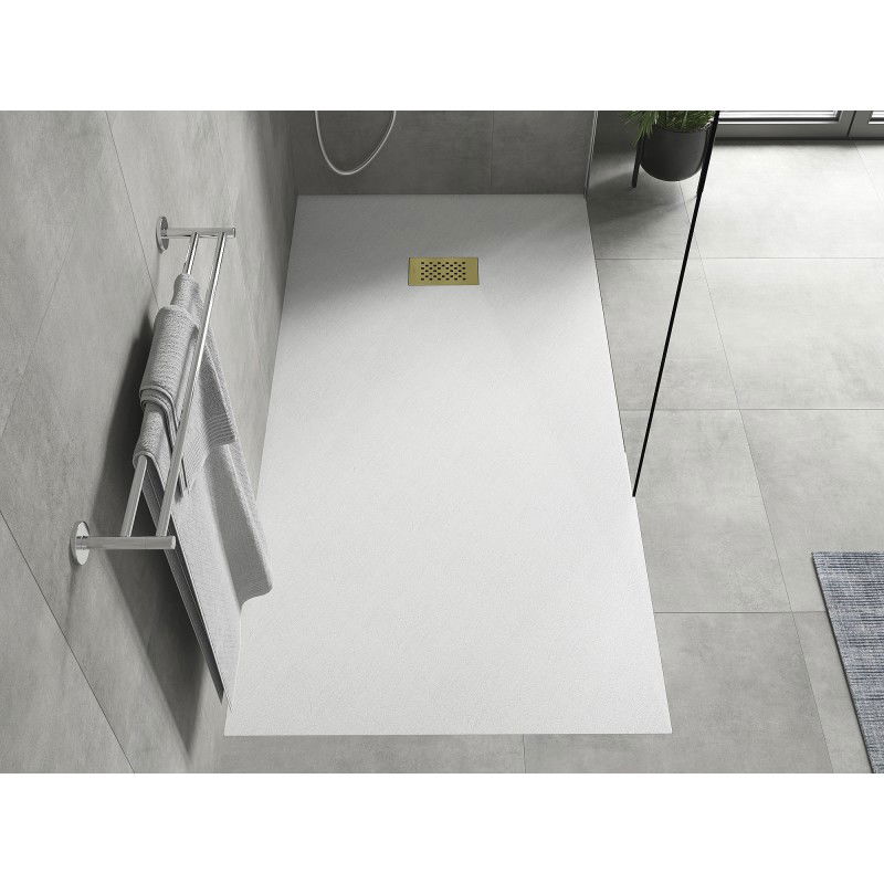 Mexen Hugo piatto doccia rettangolare SMC 180 x 80 cm, bianco, copertura dorata - 42108018-G
