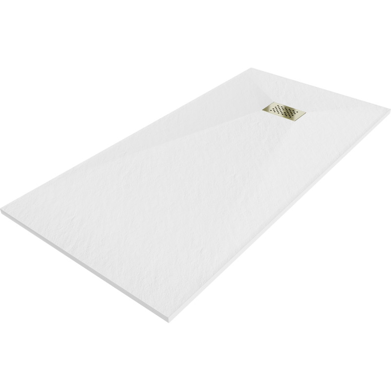 Mexen Hugo ristkülikukujuline SMC dušialus 180 x 80 cm, valge, kuldne kate - 42108018-G