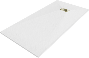 Bac à douche rectangulaire Mexen Hugo SMC 180 x 80 cm, blanc, cache doré - 42108018-G
