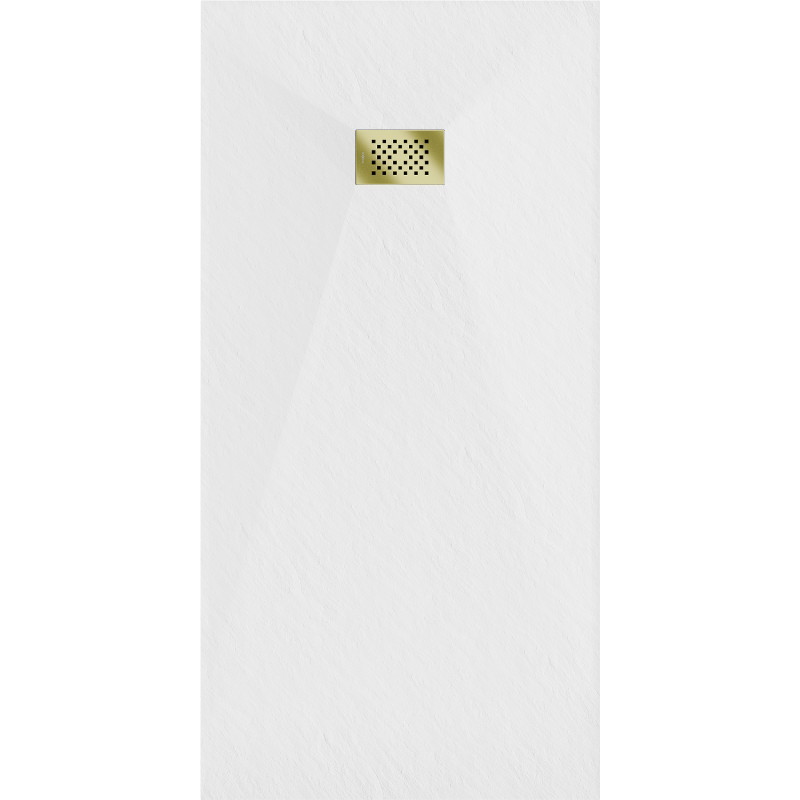 Mexen Hugo ristkülikukujuline SMC dušialus 180 x 80 cm, valge, kuldne kate - 42108018-G