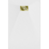 Mexen Hugo plato de ducha rectangular SMC 100 x 90 cm, blanco, tapa dorada - 42109010-G