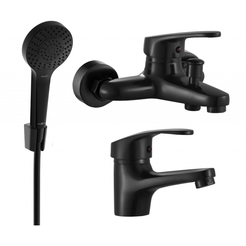 Mexen Erica R05 Badewannen-Set, schwarz - 746403R05-70