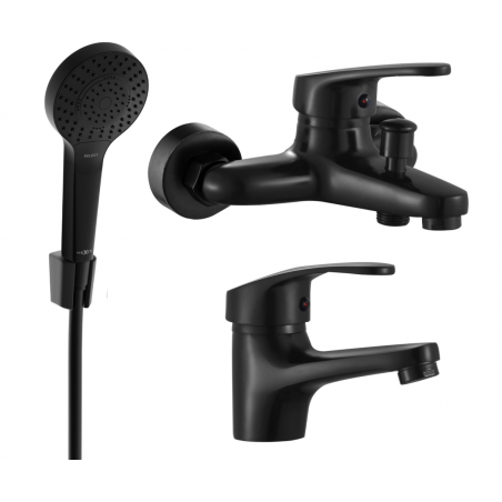 Mexen Erica R05 conjunto de banheira, preto - 746403R05-70