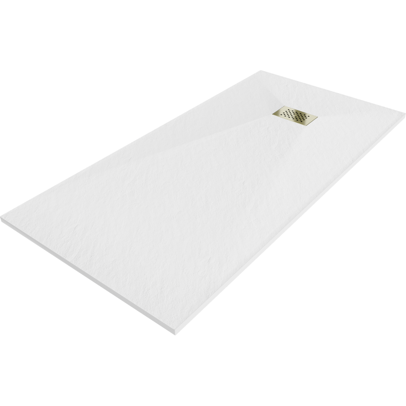 Mexen Hugo receveur de douche rectangulaire SMC 180 x 90 cm, blanc, cache doré - 42109018-G