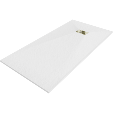 Mexen Hugo rectangular shower tray SMC 180 x 90 cm, white, gold cover - 42109018-G