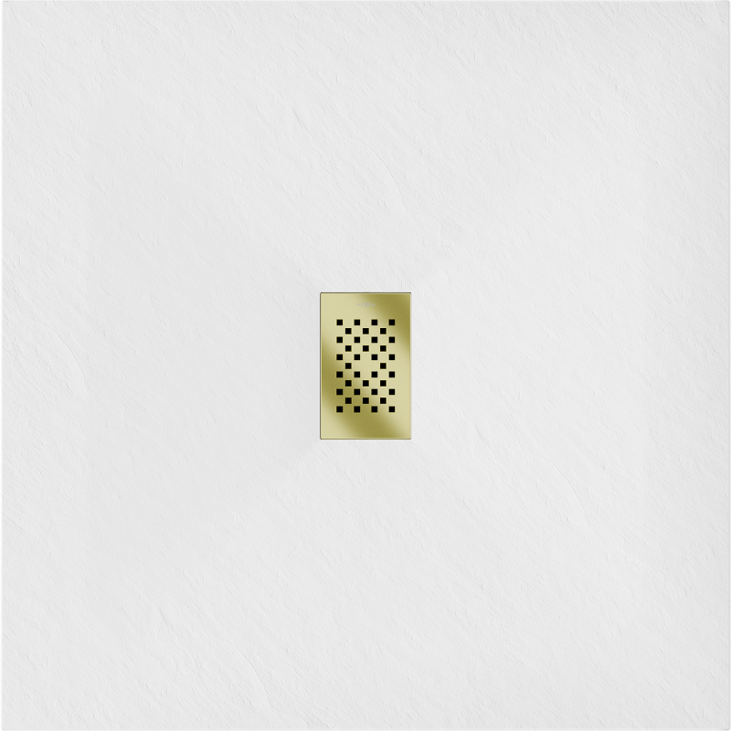 Mexen Hugo Quadratische Duschwanne SMC 100 x 100 cm, weiß, goldene Abdeckung - 42101010-G
