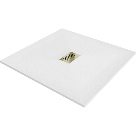 Mexen Hugo vierkante douchebak SMC 100 x 100 cm, wit, gouden afdekking - 42101010-G