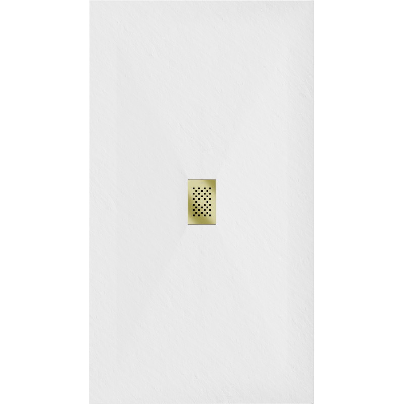 Mexen Hugo rechteckige Duschwanne SMC 170 x 100 cm, weiß, Abdeckung gold - 42101017-G