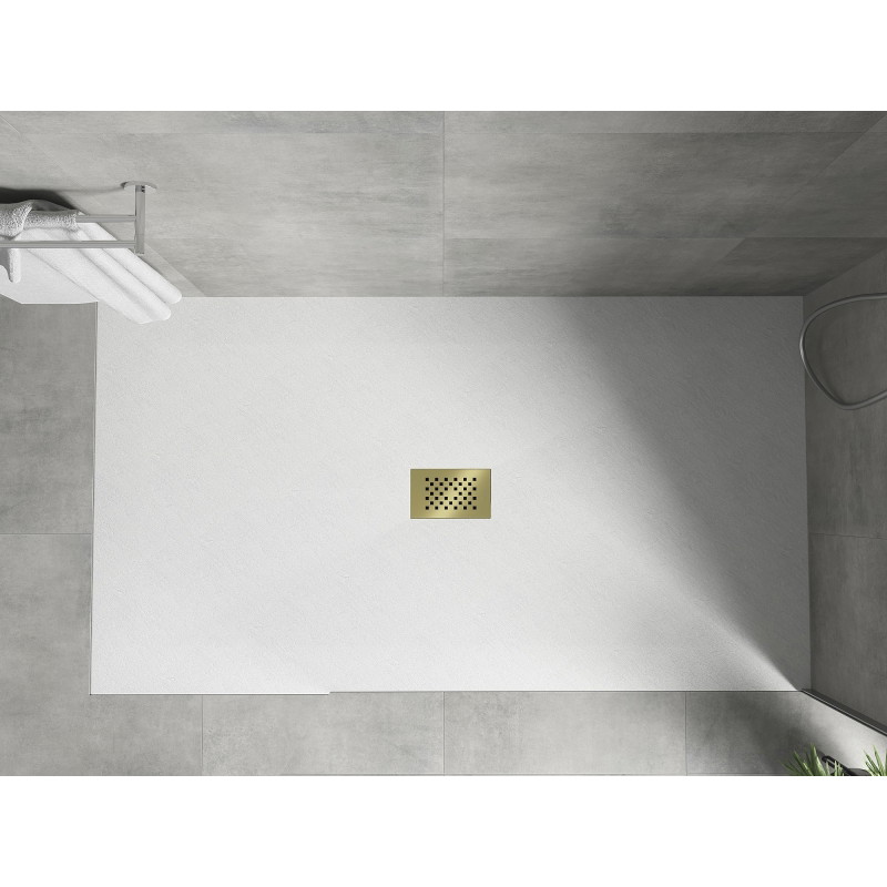 Mexen Hugo rechthoekige douchebak SMC 180 x 100 cm, wit, gouden afdekking - 42101018-G