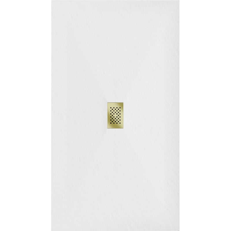 Mexen Hugo Rechteckige Duschwanne SMC 180 x 100 cm, weiß, goldene Abdeckung - 42101018-G