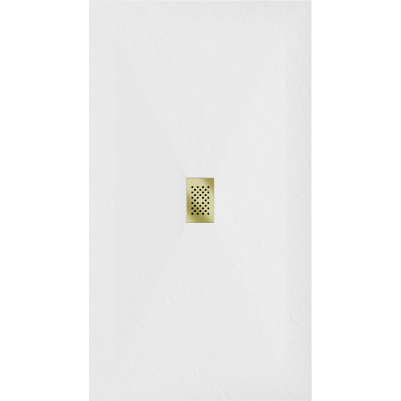 Mexen Hugo brodzik prostokątny SMC 200 x 100 cm, biały, maskownica złota - 42101020-G