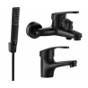 Mexen Erica R72 Badewannen-Set, schwarz - 746403R72-70