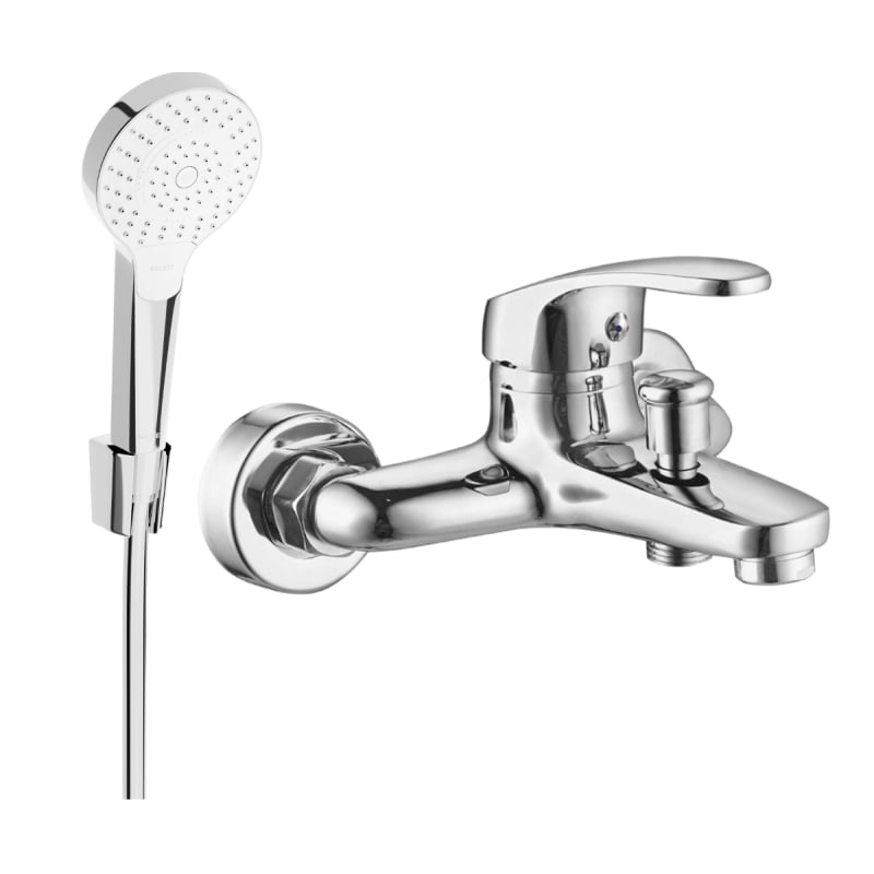 Mexen Erica R72 bathtub faucet with shower set, chrome - 74643R72-00