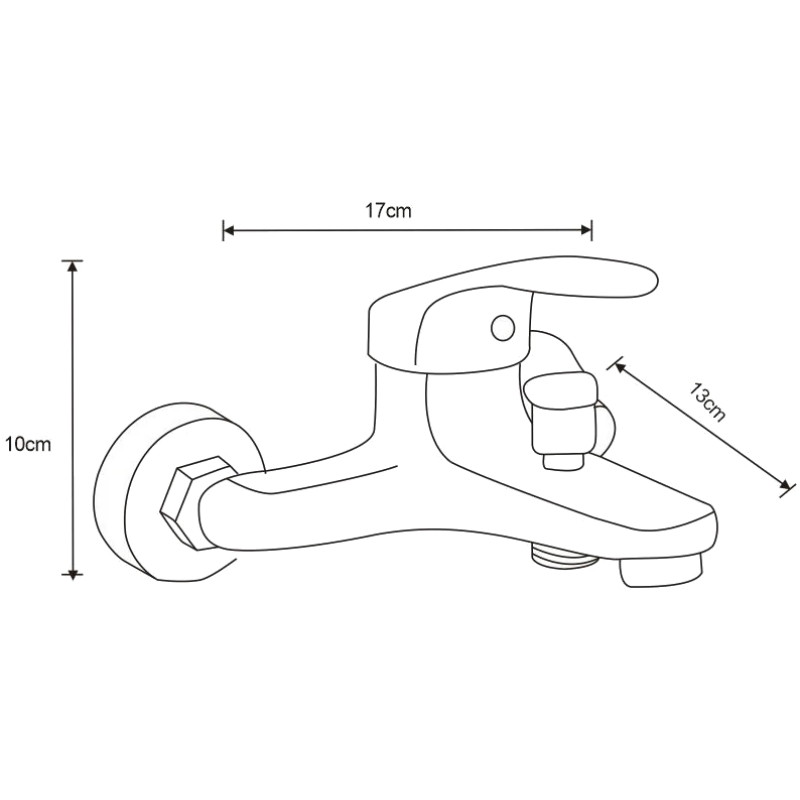 Mexen Erica R72 bathtub faucet with shower set, black - 74643R72-70
